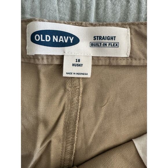 Old Navy Boys Straight Built-In Flex School Khaki Chino Pants Trousers 18 Husky - Picture 3 of 5